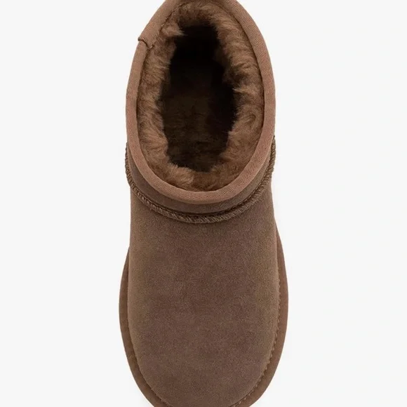 Women's Classic Platform Mini Suede Brown Boots NWT - Picture 3 of 7